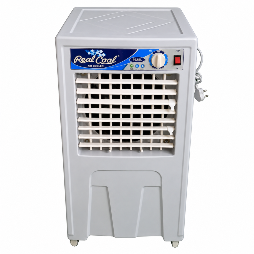 Real Cool Pearl air cooler with front air outlet and fan control