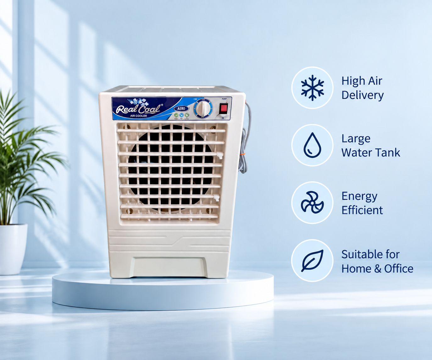 RealCool air cooler with high air delivery and large water tank