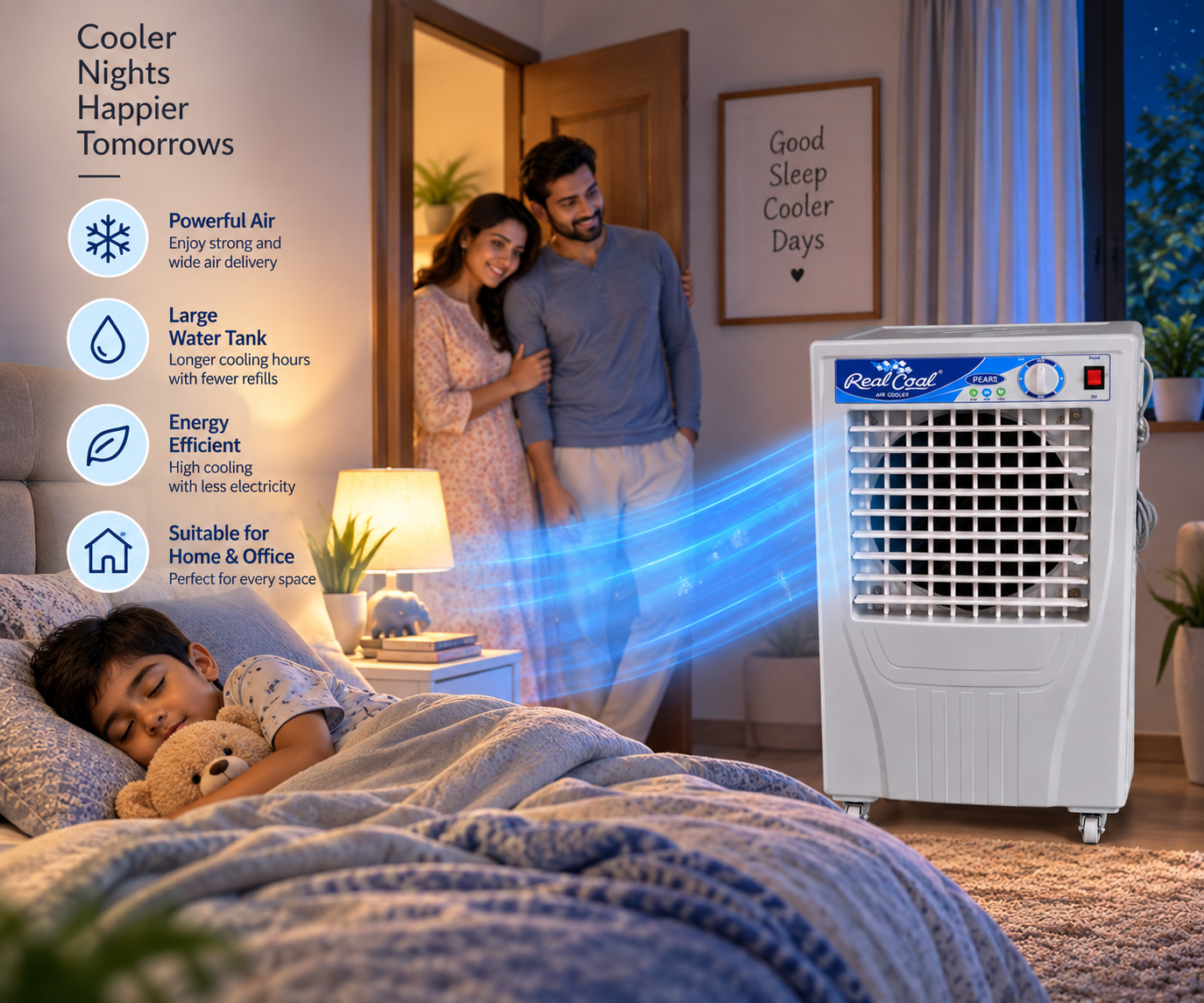 RealCool Pearl air cooler for bedroom cooling in Gujarat