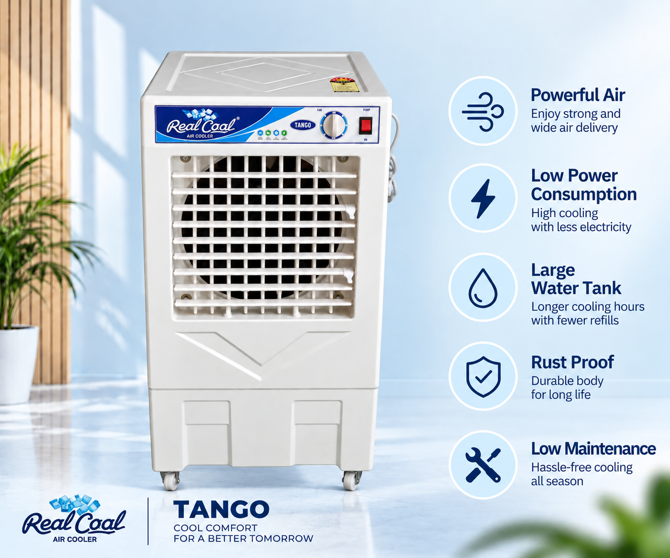RealCool Tango air cooler for comfortable bedroom cooling in Dungarpur